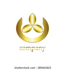 Vector illustration of Golden figure on a white background. Symbol. Company.