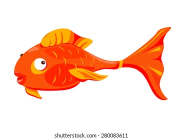 Vector illustration. Golden fish. 