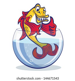 Vector illustration of golden fish. You can use it for any size of print materials without quality loss. 