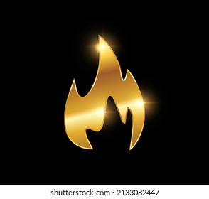 A vector Illustration of Golden Flame Vector Logo Sign