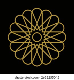 Vector illustration of golden flower design element pattern. suitable for calligraphy, covers, decorations, etc