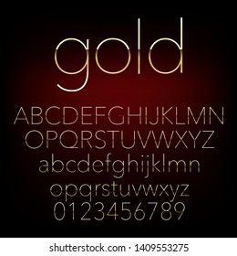 Vector illustration of a golden font