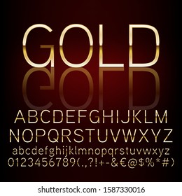 Vector illustration of a golden font