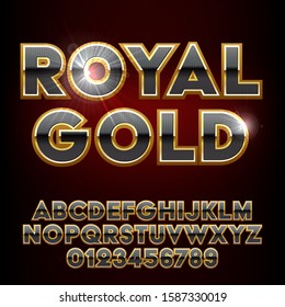 Vector illustration of a golden font