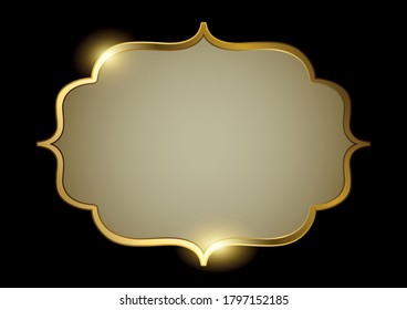 Vector illustration of golden frame with blank space for copy
