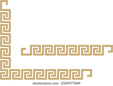 Vector illustration of golden frame corner border element, suitable for certificate frames, calligraphy, decoration, covers, invitation cards