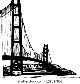 Vector illustration of Golden Gate