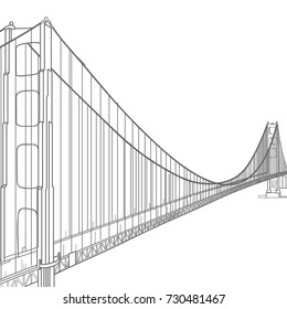 Vector illustration with Golden Gate Bridge