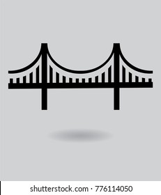 Vector Illustration Of A Golden Gate Bridge Icon.