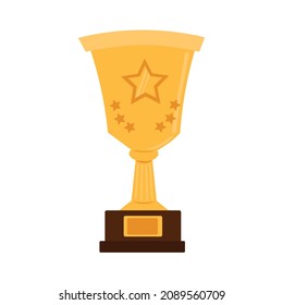 Ilustración vectorial con un goblet dorado.ilustración divertida. estilo plano. triunfo
