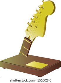 Vector illustration of golden guitar