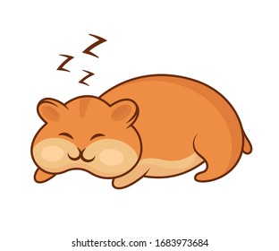 Vector illustration of the golden hamster. Pet for stickers and prints on a white background. Cute character for your design.