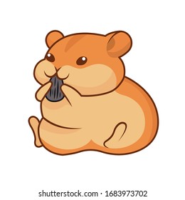 Vector illustration of the golden hamster. Pet for stickers and prints on a white background. Cute character for your design.