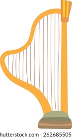 vector illustration of golden harp