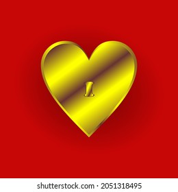 A vector illustration of a golden heart, a symbol of sincere love, perfect for gifts for loved ones, for wall decoration, and more.