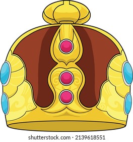 vector illustration of a golden high crown