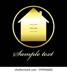 Vector illustration of Golden House on a black background