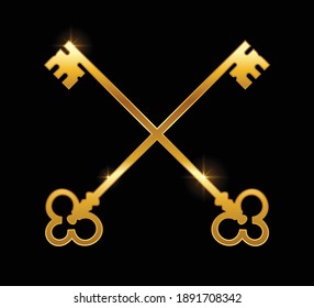 A Vector Illustration of Golden Key Vector Sign