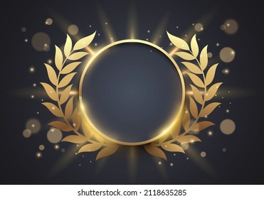 Ilustración vectorial Fondo de la Victoria de Laurel dorado