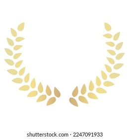 Vector illustration of a golden laurel wreath.