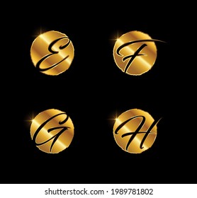 A vector Illustration of Golden Letter EFGH Monogram Initial Sign