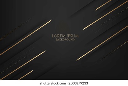 vector illustration golden lines decorative modern and creative digital geometric dark luxury background and cover design and award banner.