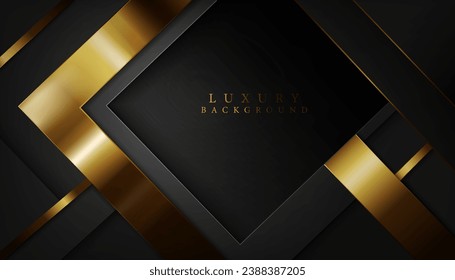 ilustración vectorial líneas doradas elemento de diseño de fondo digital geométrico moderno y de lujo oscuro, uso para tarjeta de visita, diseño de portada y banner.