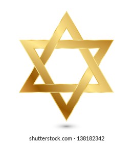 Vector illustration of golden Magen David (star of David)