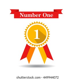 vector illustration of a golden medal on white