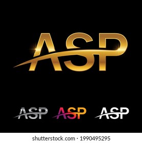 A Vector Illustration of Golden Monogram Initial Letter ASP