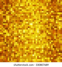 Vector illustration  golden mosaic background. Square shape