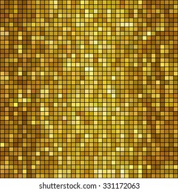 Fondo de mosaico dorado de ilustración vectorial. Forma cuadrada