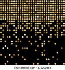 Vector illustration golden mosaic background. Round shape