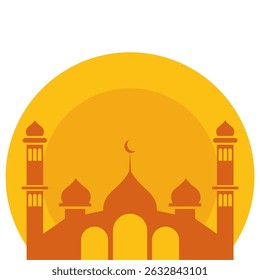 
Ilustración vectorial de una mezquita dorada