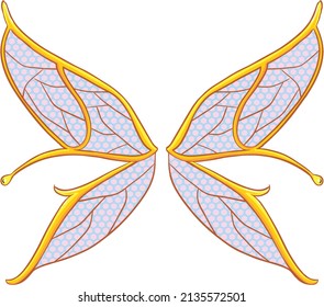 a vector illustration of golden moth wings