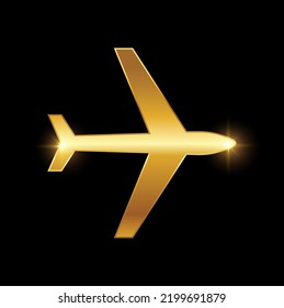 A vector illustration of Golden Plane Travel Tourism Logo Sign