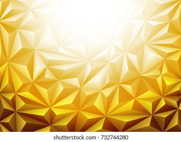 Vector illustration of Golden polygonal background