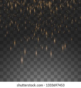 Vector illustration golden rain isolated on a transparent background