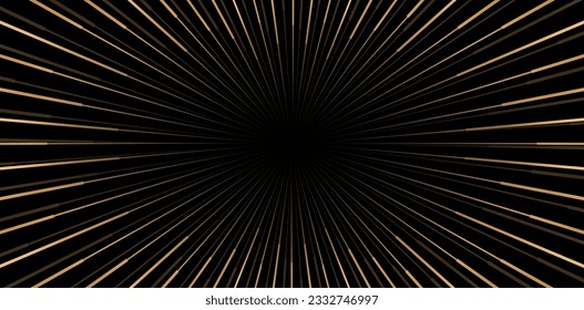 Vector illustration Golden rays on a black background with Radial lines for ecommerce signs retail shopping, advertisement business agency, ads campaign marketing, backdrops space, landing pages webs