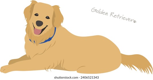 Vector illustration of golden retriever