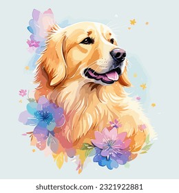 Vektorgrafik eines Golden Retriever-Gesichts