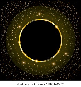 Vector illustration of golden ring şs glowing and isolated with shiny glittering dust