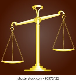 Vector illustration of a golden scales