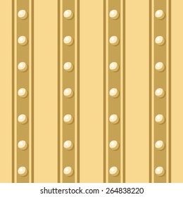 Vector illustration: golden seamless background with golden stripes and pearl embroidery