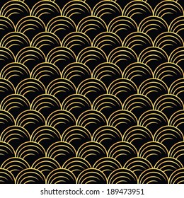 vector illustration of golden seamless pattern in art deco style