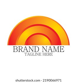 Vector illustration of a golden semicircle on a White background. Logo inspiration is suitable for companies, industries, businesses, aviation, textiles or others