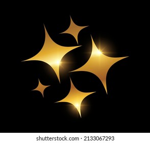 A vector Illustration of Golden Shining Star Vector Sign