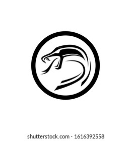 Vector illustration of golden snake, app icon, business logo