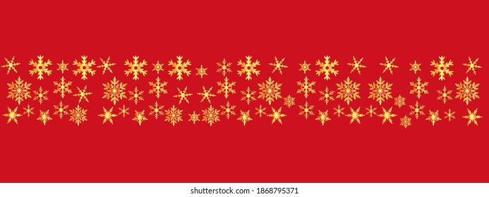 vector illustration of golden snow flakes background for Christmas