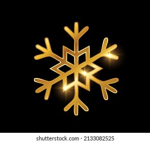 Ilustración vectorial del logotipo del vector copo de nieve dorado
